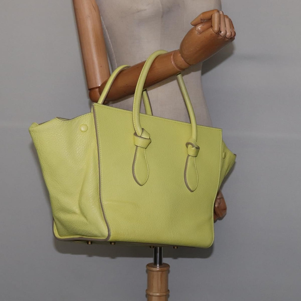 Celine Tie Knot Tote Smooth Leather Yellow Leather Bag