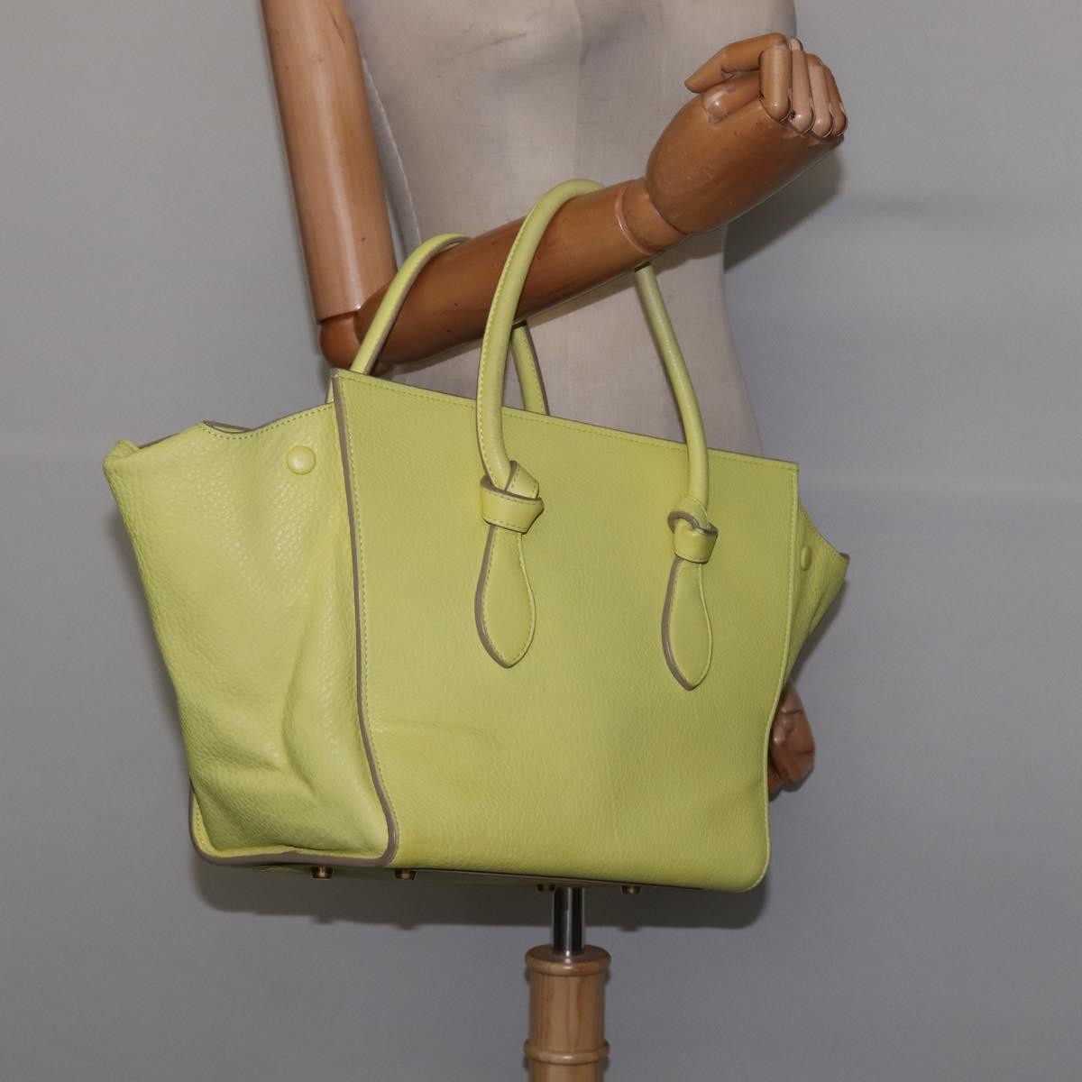Celine Tie Knot Tote Smooth Leather Yellow Leather Bag