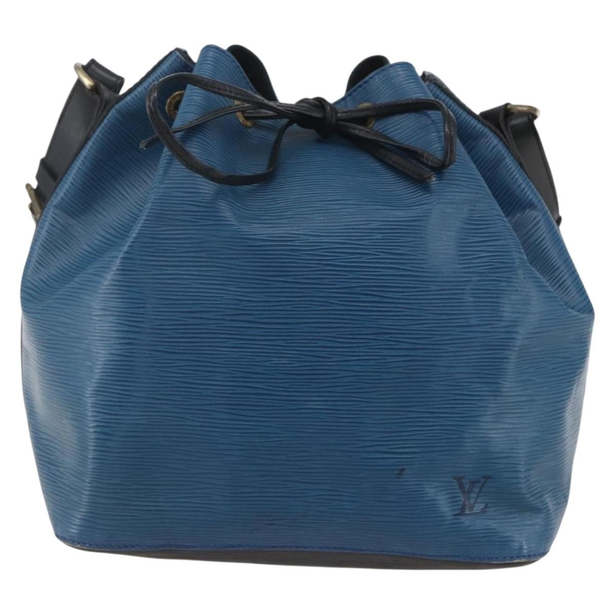 Louis Vuitton Bicolor Petit Noe Handbag Epi Leather Blue Leather Shoulder Bag