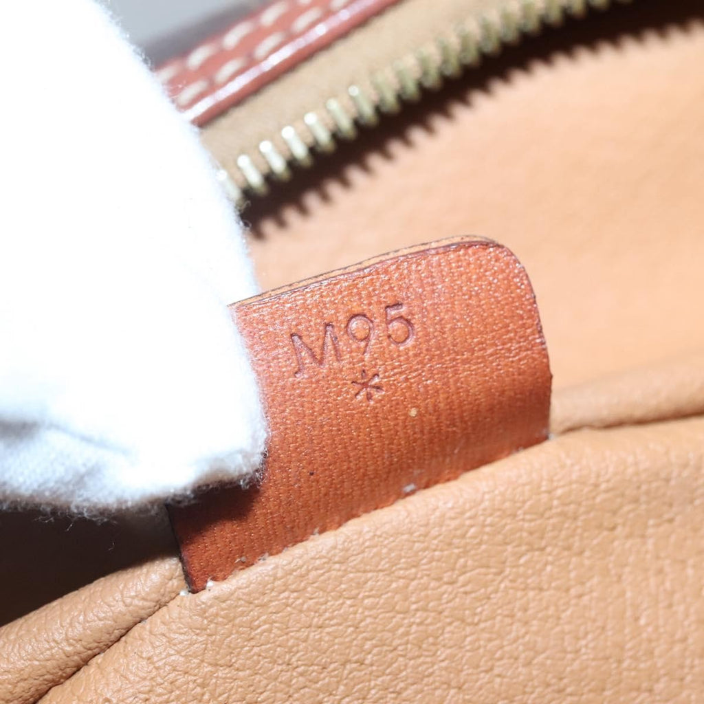 Celine Macadam Vanity Bag Canvas Brown Pvc Bag