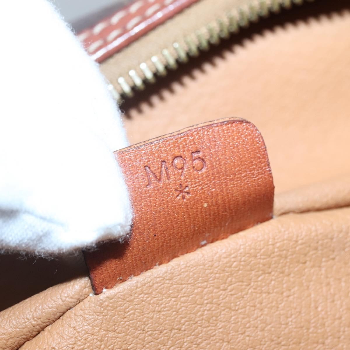 Celine Macadam Vanity Bag Canvas Brown Pvc Bag