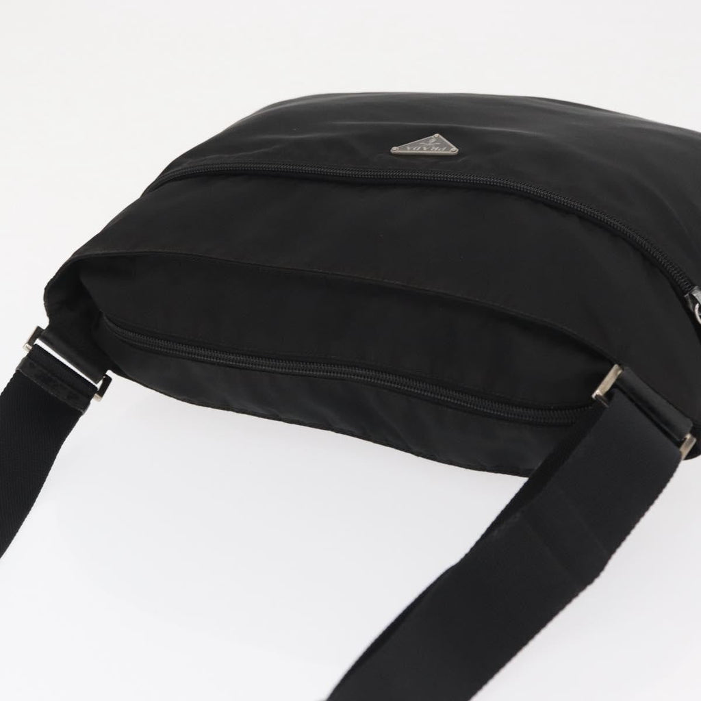 Prada Front Pocket Messenger Bag Tessuto Black Nylon Shoulder Bag Bag