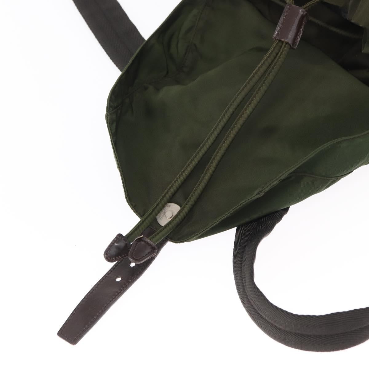 Prada Double Front Pocket Backpack Tessuto Khaki Nylon Backpack Bag