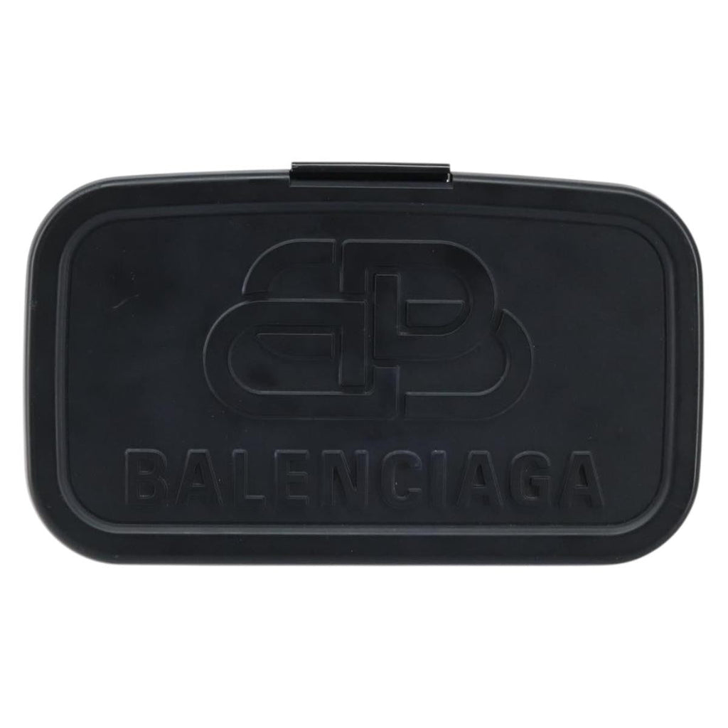 Balenciaga Logo Lunch Box Bag Plastic Black Plastic Clutche & Pouche