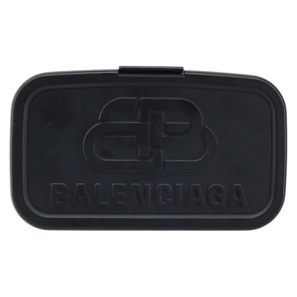 Balenciaga Logo Lunch Box Bag Plastic Black Plastic Clutche & Pouche