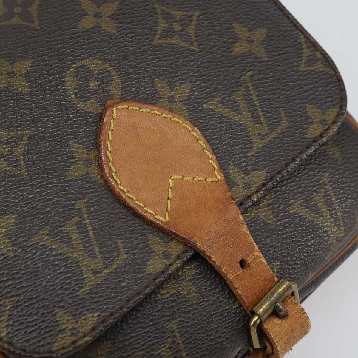 Louis Vuitton Cartouchiere Handbag Monogram Canvas Brown Canvas Shoulder Bag