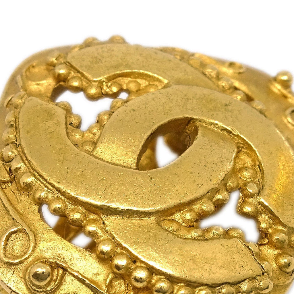 Chanel Cc Rhombus Clip-On Earrings Metal Gold Gold_Plated Earrings Jewelry