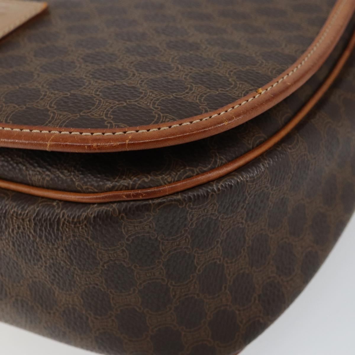 Celine Macadam Shoulder Bag Pvc Leather Brown Canvas Shoulder Bag Bag