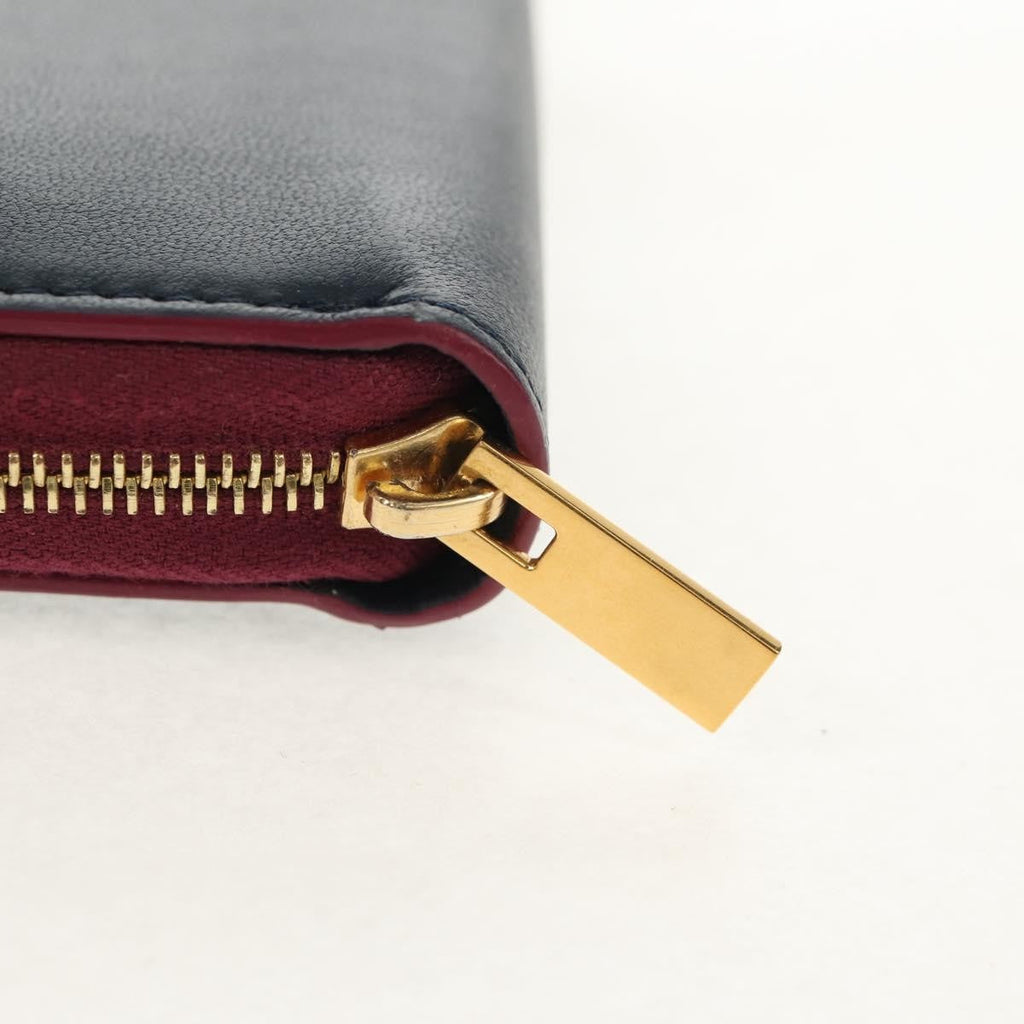 Celine Multifunction Flap Wallet Leather Burgundy Leather Wallets Accessory
