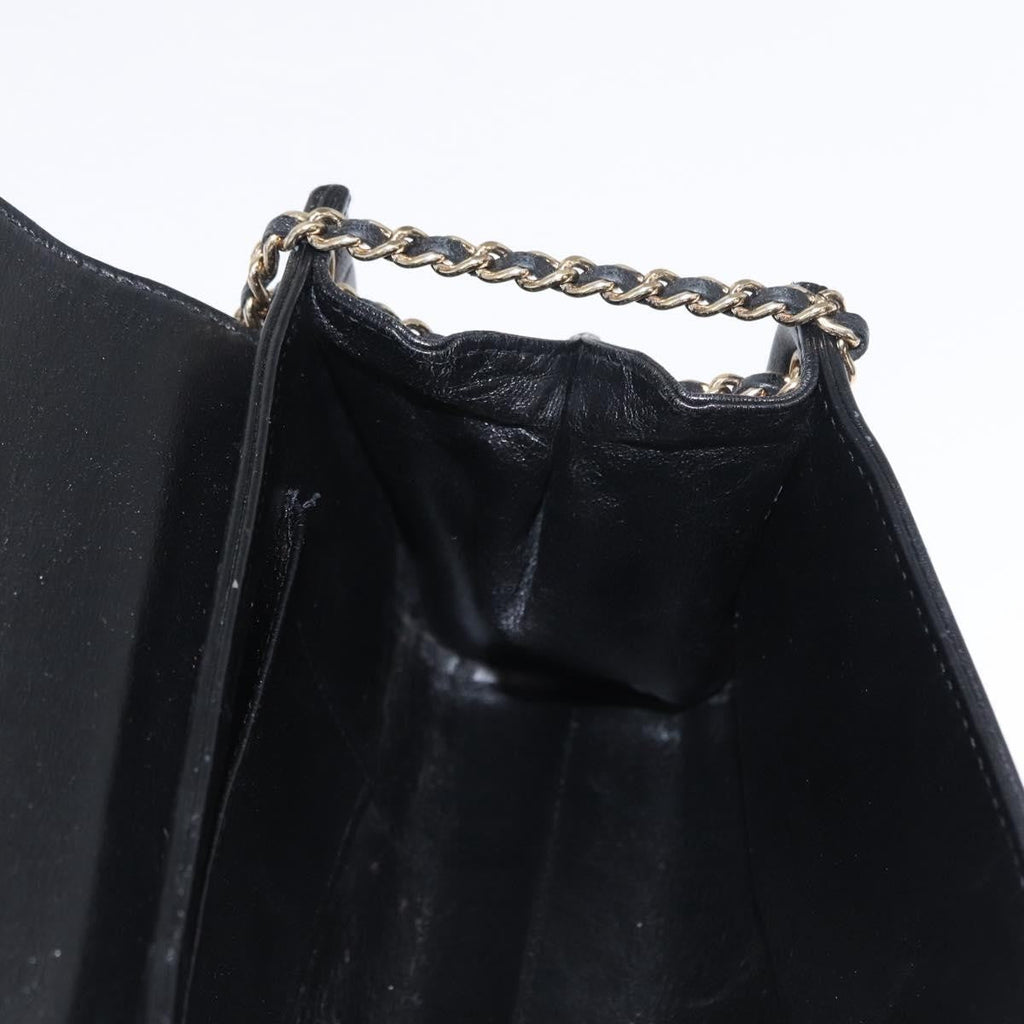 Chanel Chocolate Bar Accordion Reissue Flap Bag Quilted Lambskin Black Leather Shoulder Bag Bag