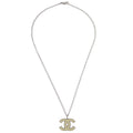 Chanel Cc Pendant Necklace Metal Silver Silver_Plated Necklace Jewelry