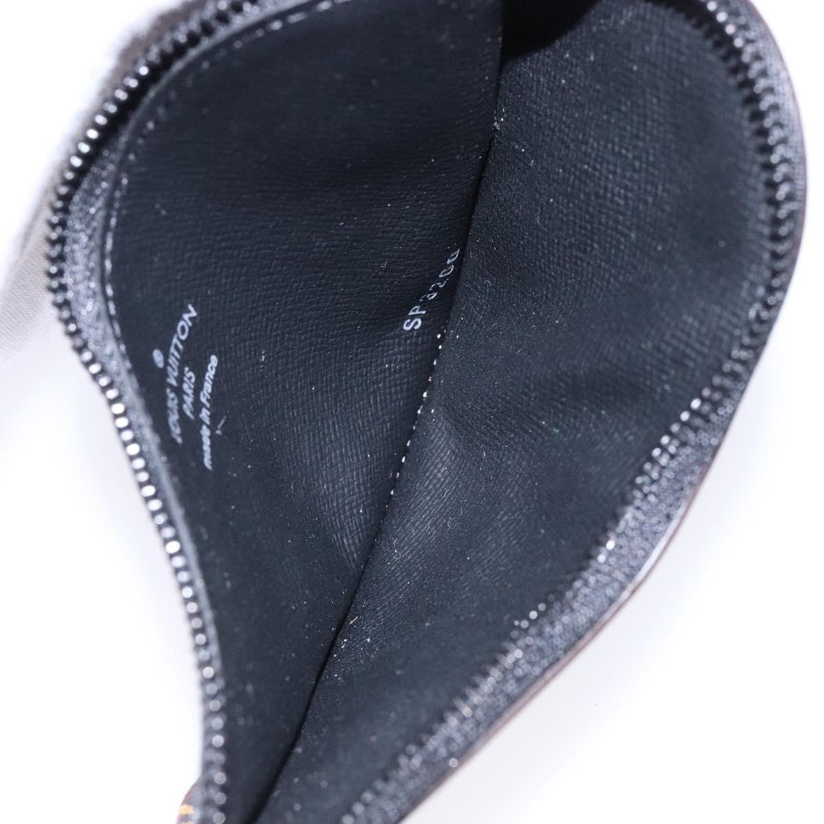 Louis Vuitton Nigo Duck Coin Holder Printed Leather And Limited Edition Giant Damier Black Canvas Wallets Accessory