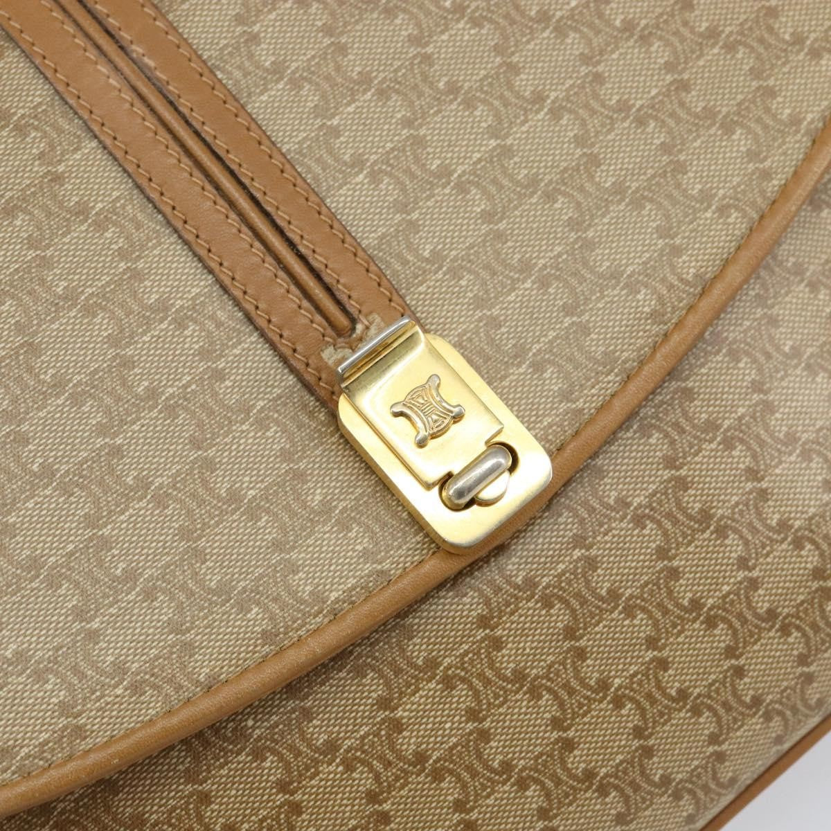 Celine Macadam Shoulder Bag Canvas Beige Canvas Shoulder Bag Bag