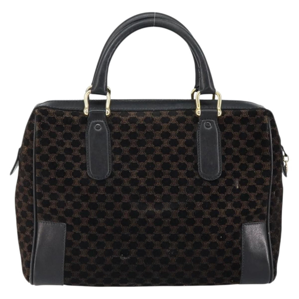 Celine Vintage Macadam Handbag C Macadam Suede Black Suede Handbag