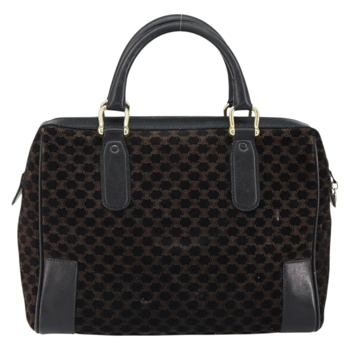 Celine Vintage Macadam Handbag C Macadam Suede Black Suede Handbag