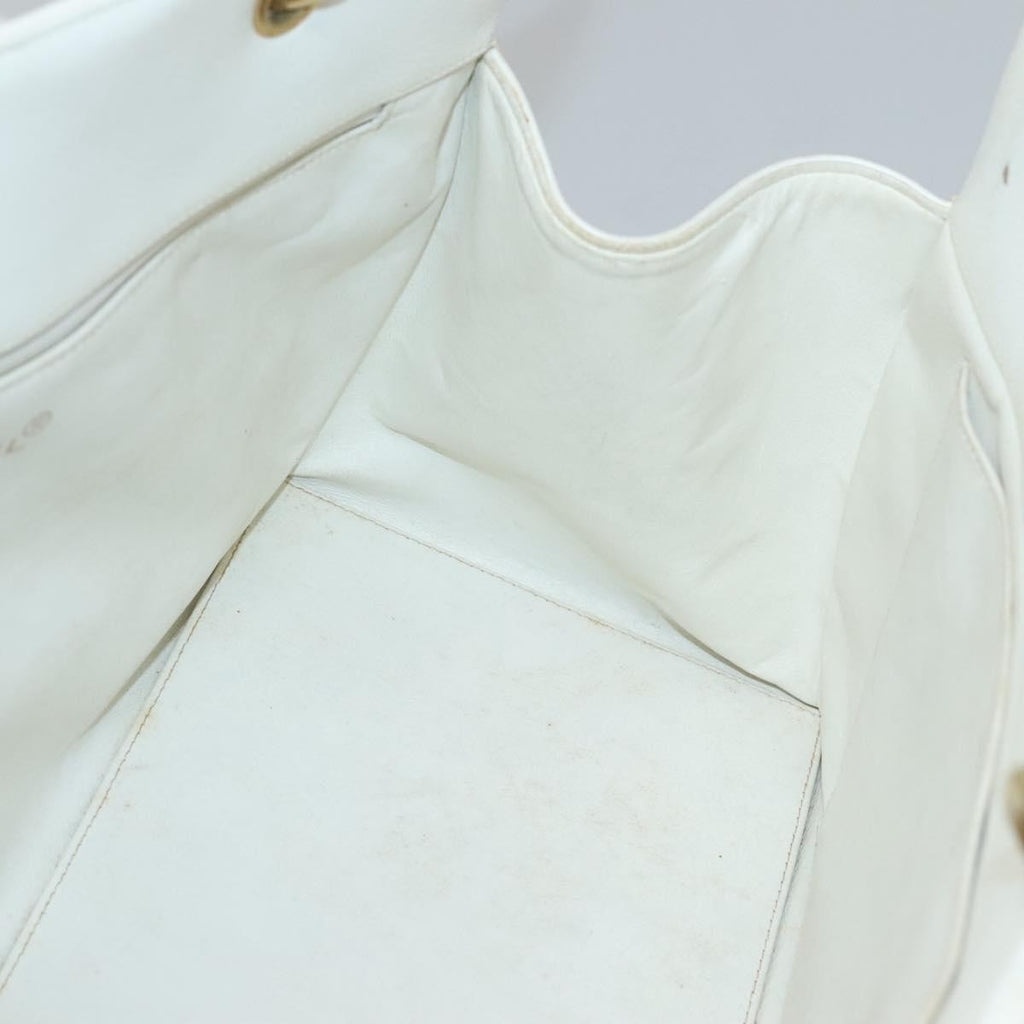 Chanel Vintage Grand Shopping Tote Quilted Caviar White Leather Bag