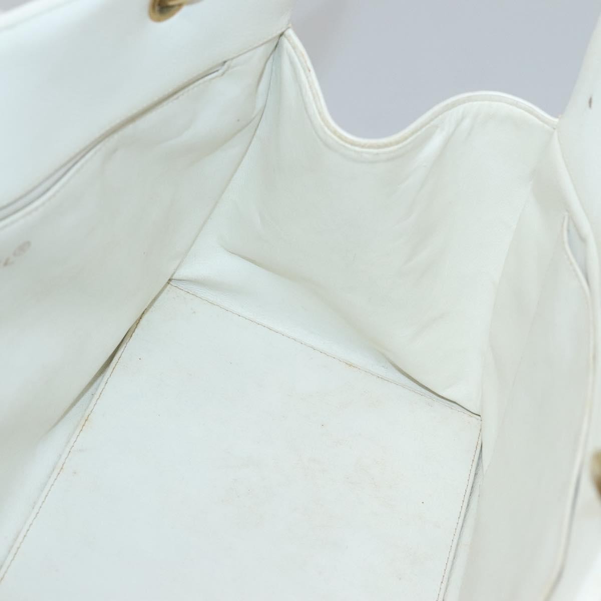 Chanel Vintage Grand Shopping Tote Quilted Caviar White Leather Bag