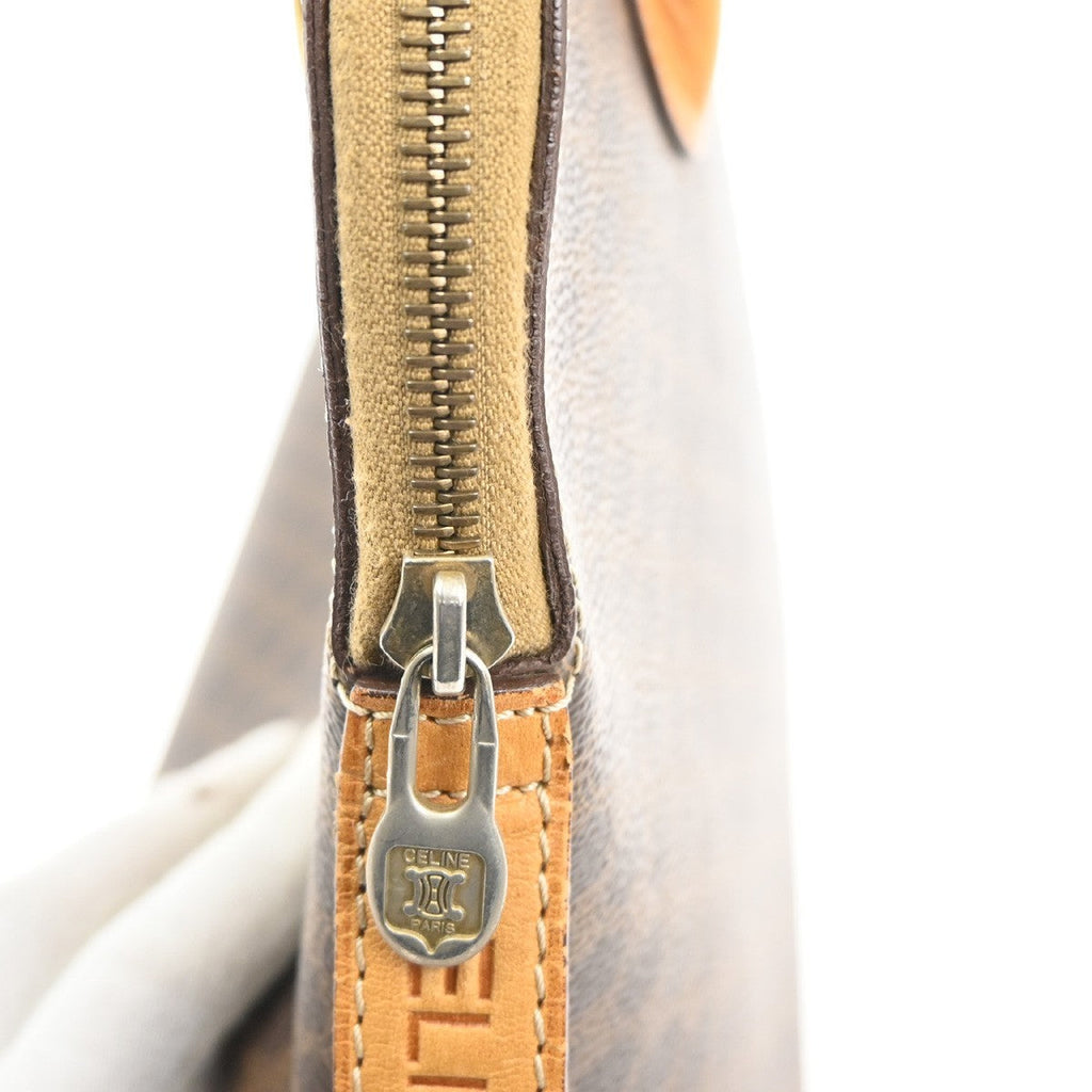 Celine Macadam Handbag Macadam With Leather Brown Pvc Handbag
