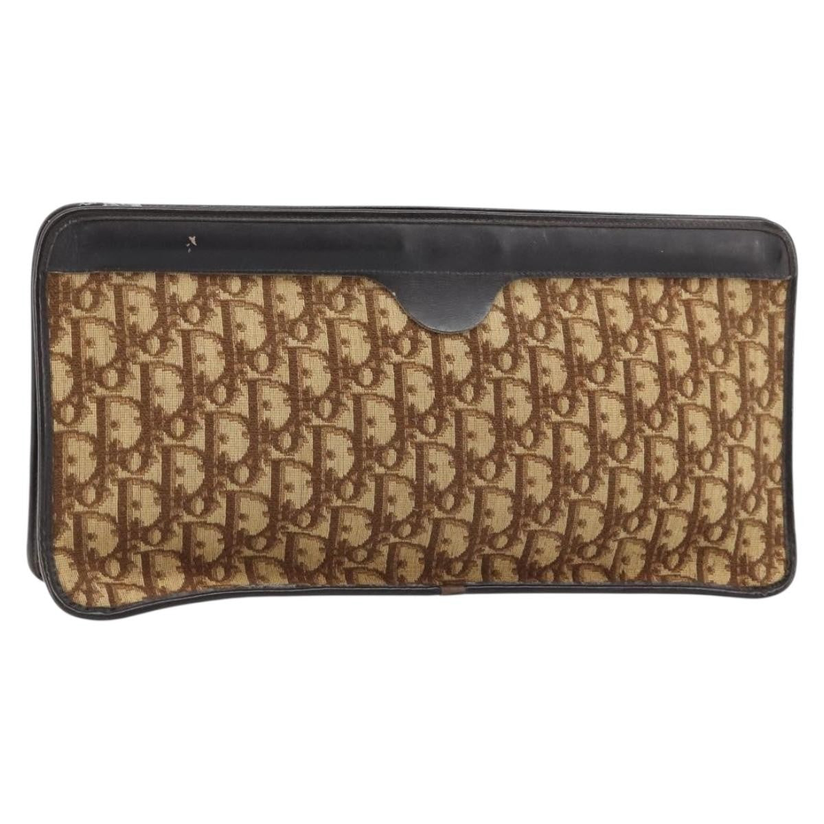 Christian Dior Vintage Trotter Pouch Canvas Brown Canvas Clutche & Pouche Bag (Pre-Owned)