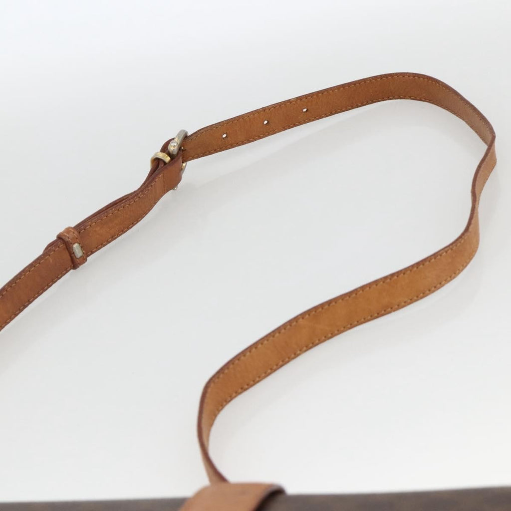 Celine Vintage Macadam Shoulder Bag Canvas And Leather Brown Canvas Shoulder Bag Bag