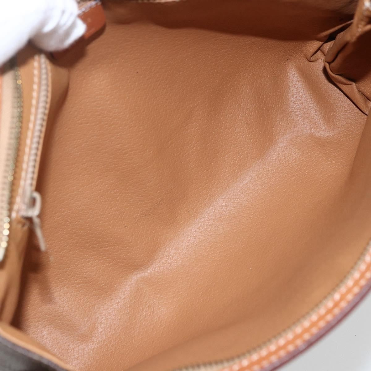 Celine Macadam Pochette Canvas Brown Pvc Clutche & Pouche Bag