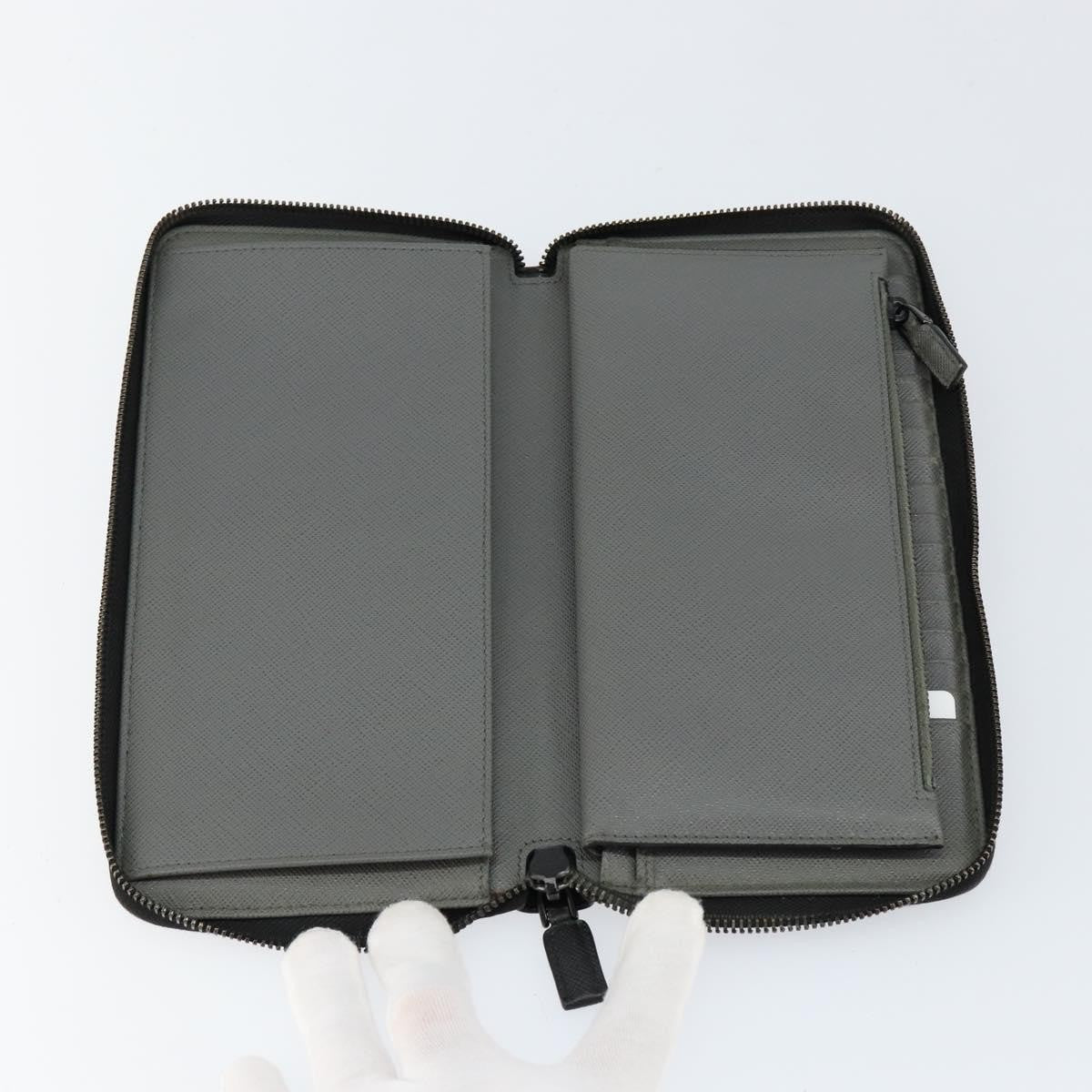 Prada Saffiano Wallet Leather Black Leather Wallets Accessory