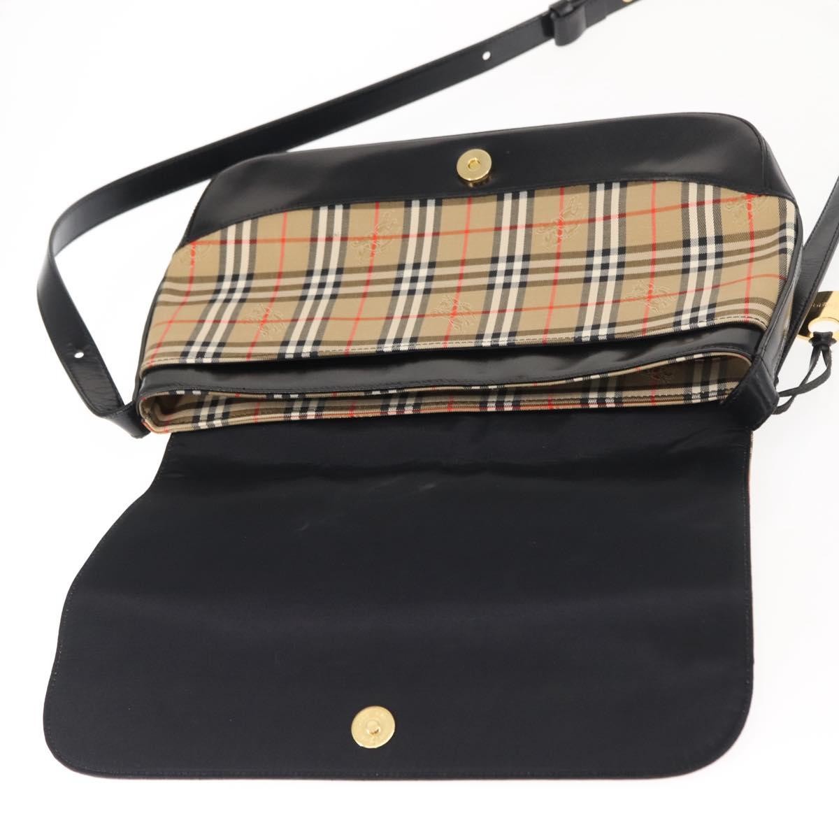 Burberry Nova Check Shoulder Bag Canvas Beige Canvas Shoulder Bag
