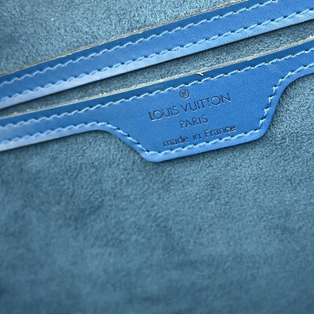 Louis Vuitton Saint Jacques Handbag Epi Leather Blue Leather Tote Bag