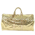 Louis Vuitton Keepall Bag Monogram Miroir Pvc Gold Patent_Leather Travel Bag