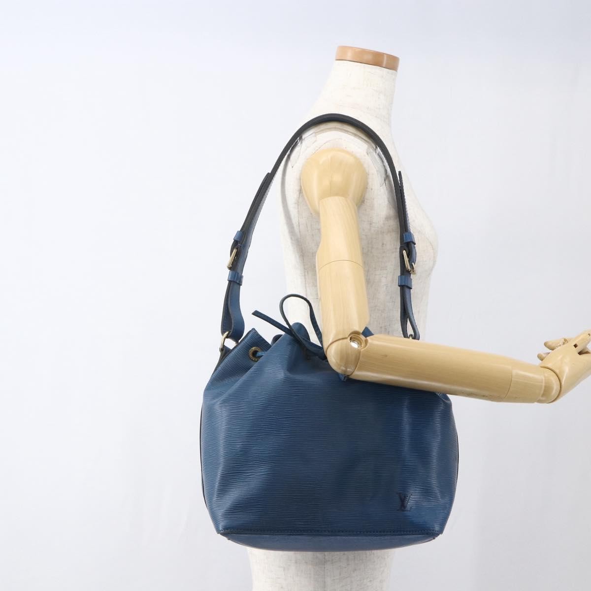 Louis Vuitton Petit Noe Handbag Epi Leather Blue Leather Shoulder Bag