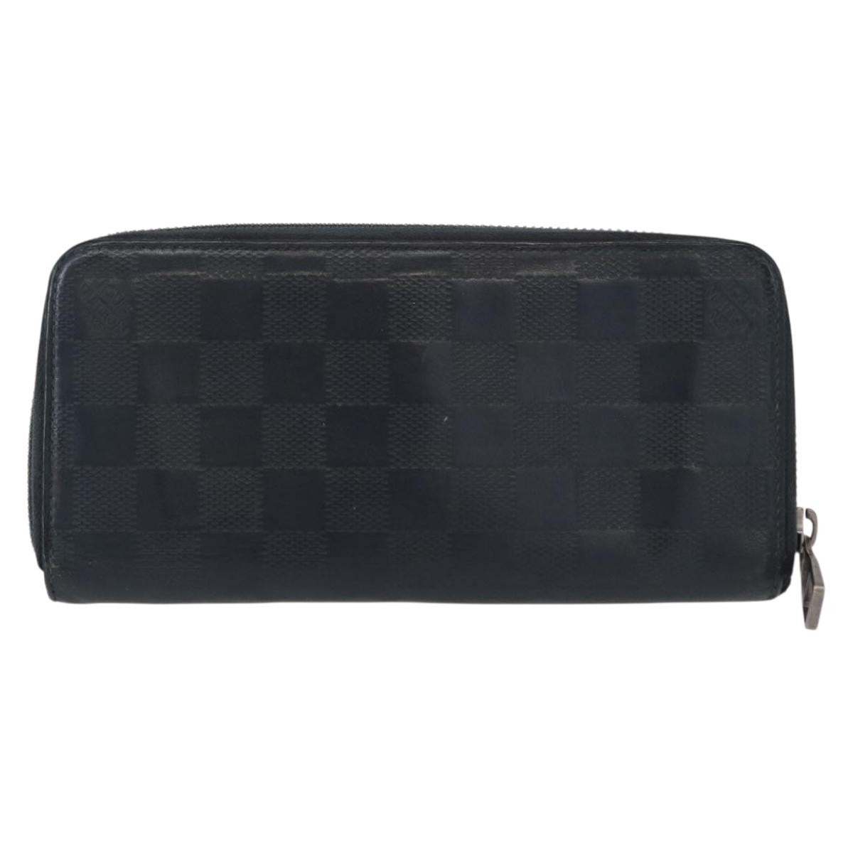 Louis Vuitton Zippy Wallet Vertical Damier Infini Leather Navy Leather Wallets Accessory
