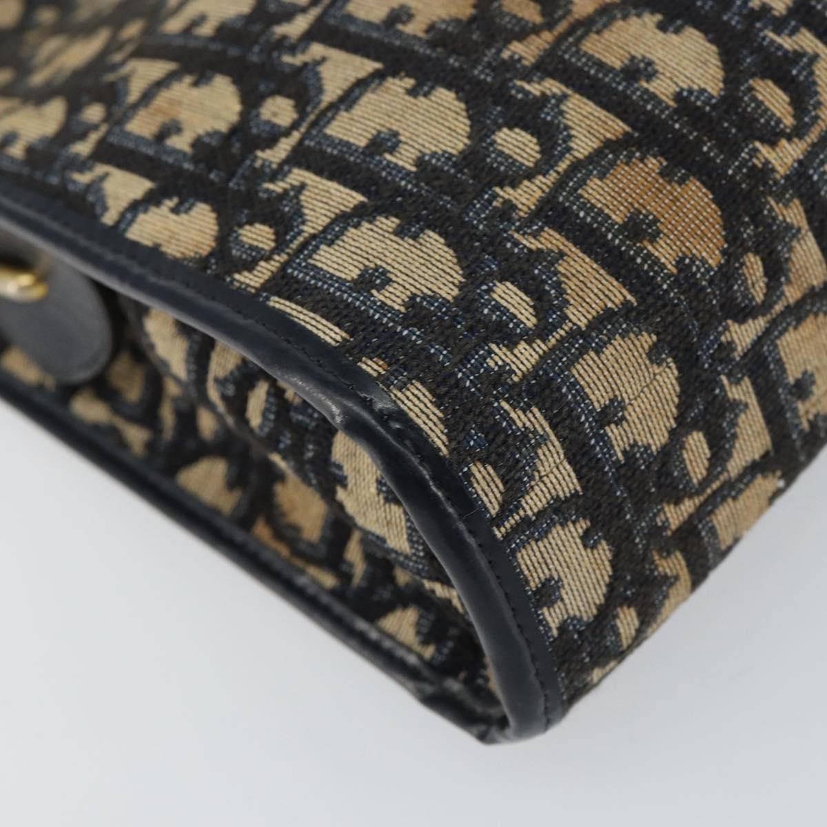 Christian Dior Vintage Trotter Shoulder Bag Canvas Navy Canvas Shoulder Bag Bag (Pre-Owned)