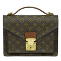 Louis Vuitton Monceau Handbag Monogram Canvas Brown Canvas Handbag