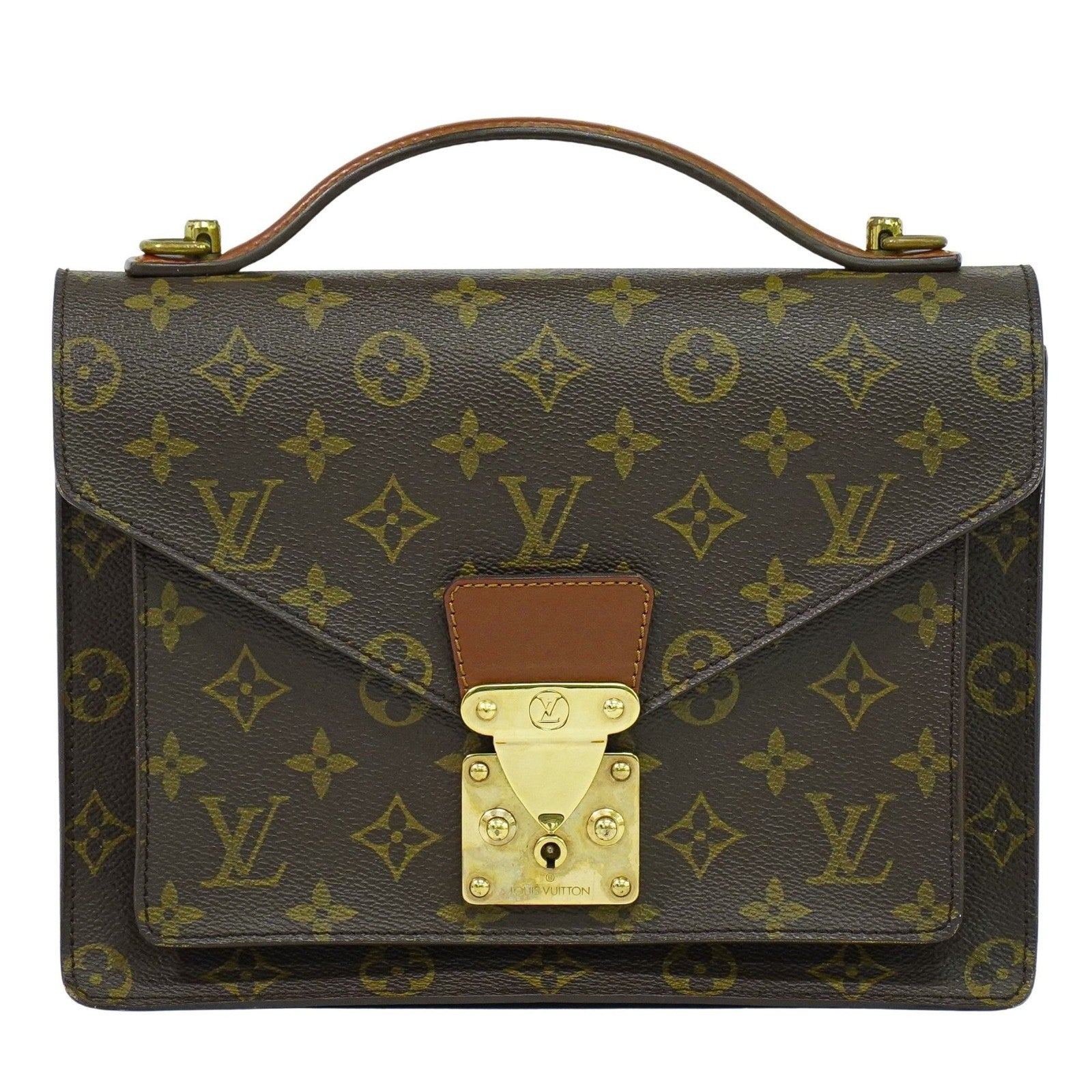 Louis Vuitton Monceau Handbag Monogram Canvas Brown Canvas Handbag