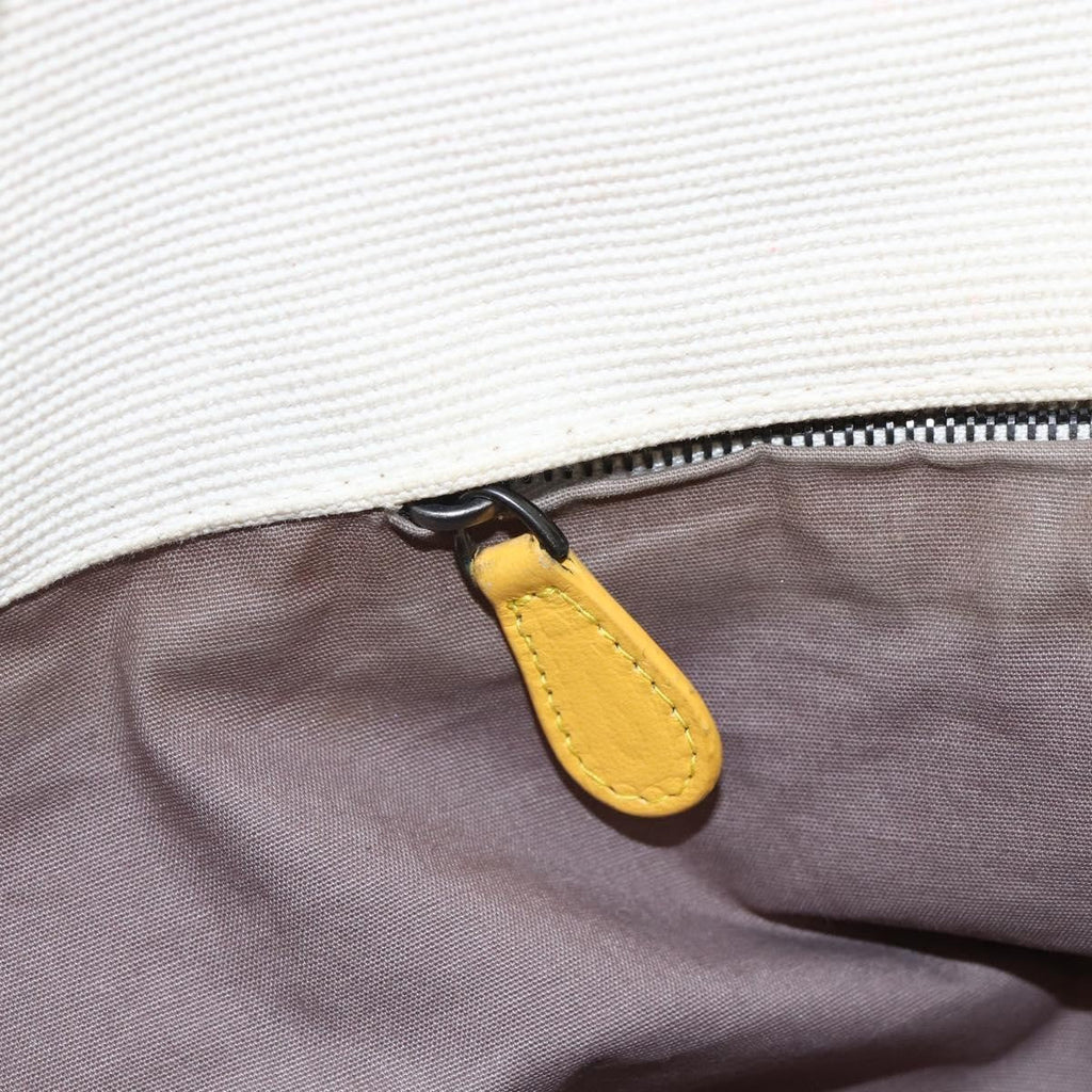 Bottega Veneta Braided Handle Open Tote Bag Canvas With Leather Yellow Canvas Bag