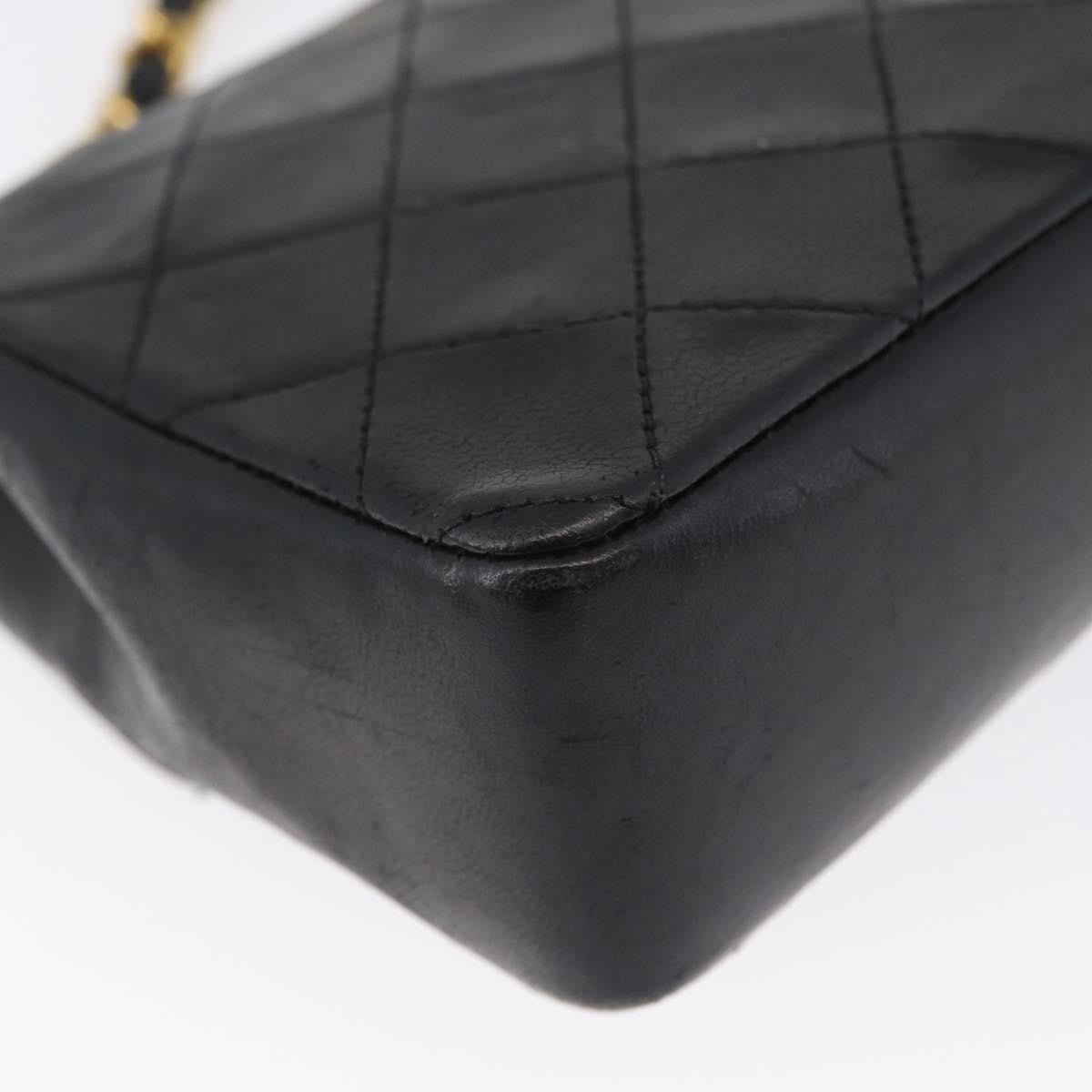 Chanel Vintage Square Cc Flap Bag Quilted Lambskin Black Leather Shoulder Bag Bag