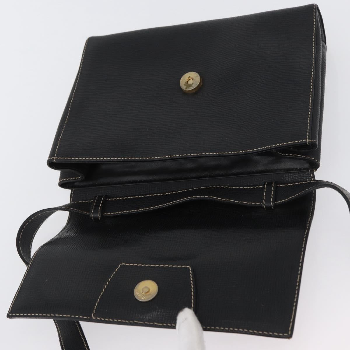 Celine Circle Logo Shoulder Bag Leather Black Leather Shoulder Bag Bag