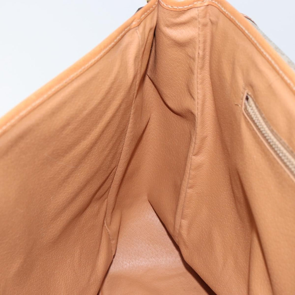 Celine Macadam Shoulder Bag Pvc Leather Beige Canvas Bag