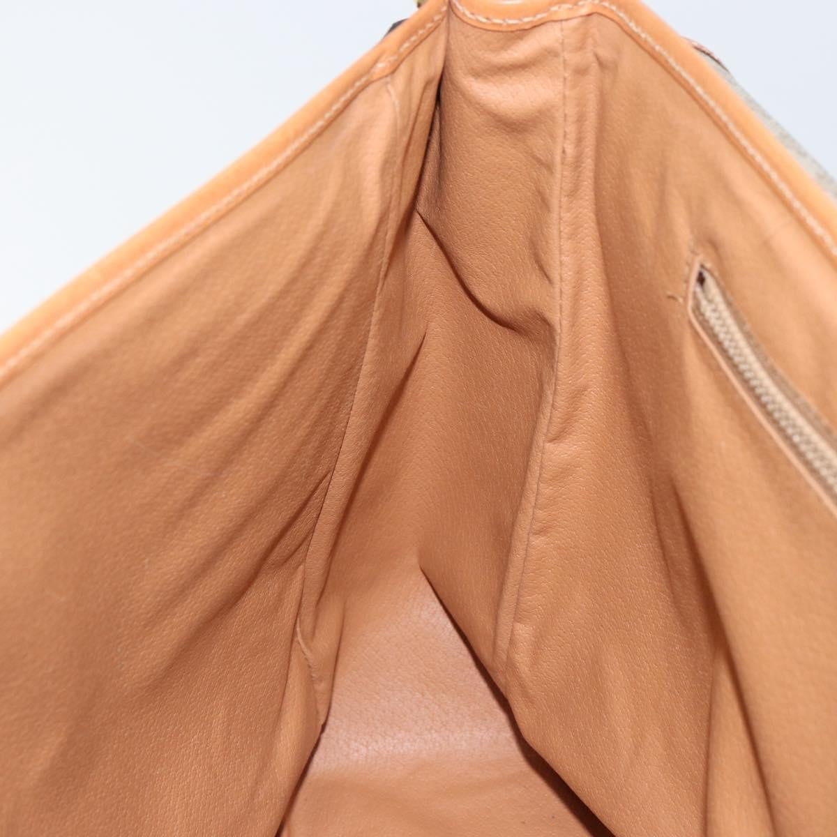 Celine Macadam Shoulder Bag Pvc Leather Beige Canvas Bag
