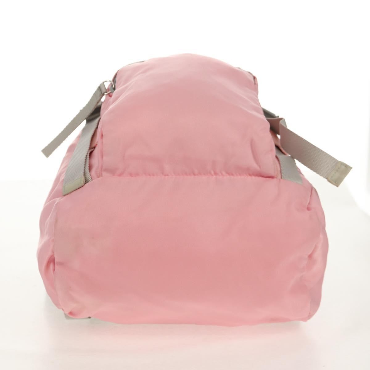 Prada Double Buckle Backpack Tessuto Pink Nylon Backpack Bag