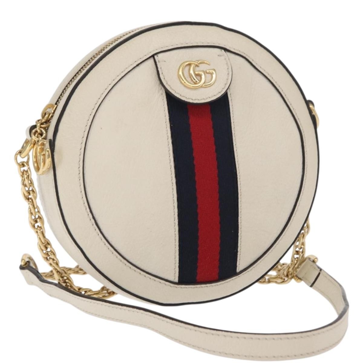Gucci Gg Marmont Shoulder Bag Matelasse Leather White Leather Shoulder Bag Bag (Pre-Owned)
