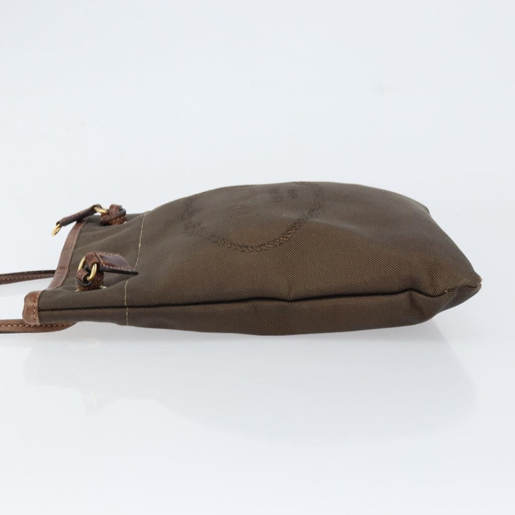 Prada Logo Flat Messenger Canvas Brown Canvas Shoulder Bag Bag