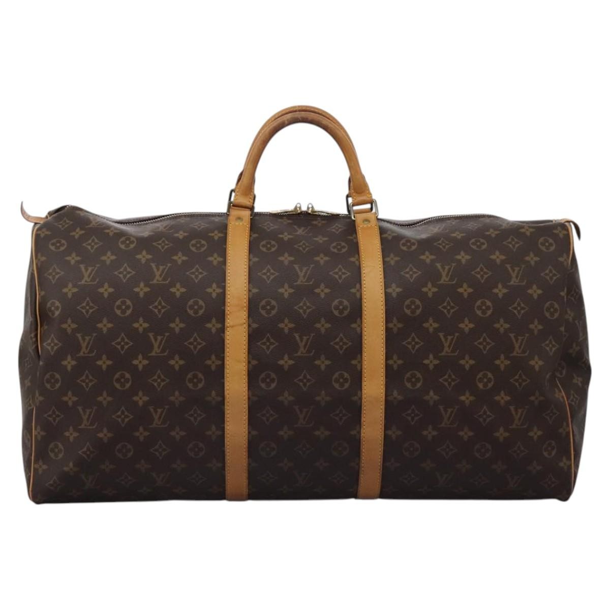 Louis Vuitton Keepall Bag Monogram Canvas Brown Canvas Travel Bag