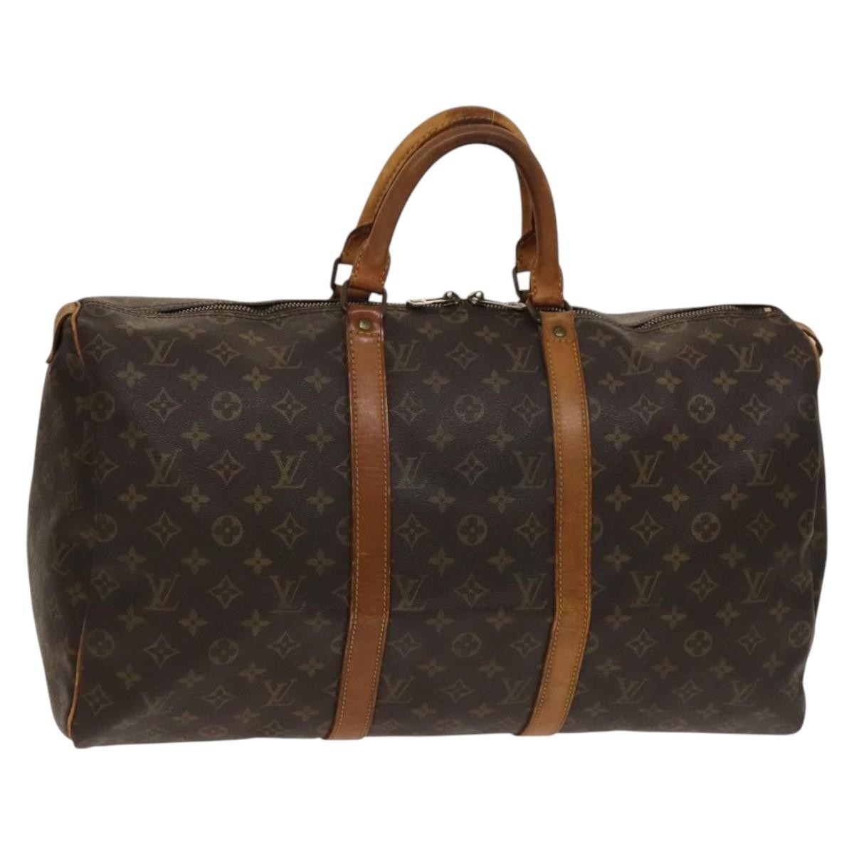 Louis Vuitton Keepall Bag Monogram Canvas Brown Canvas Travel Bag