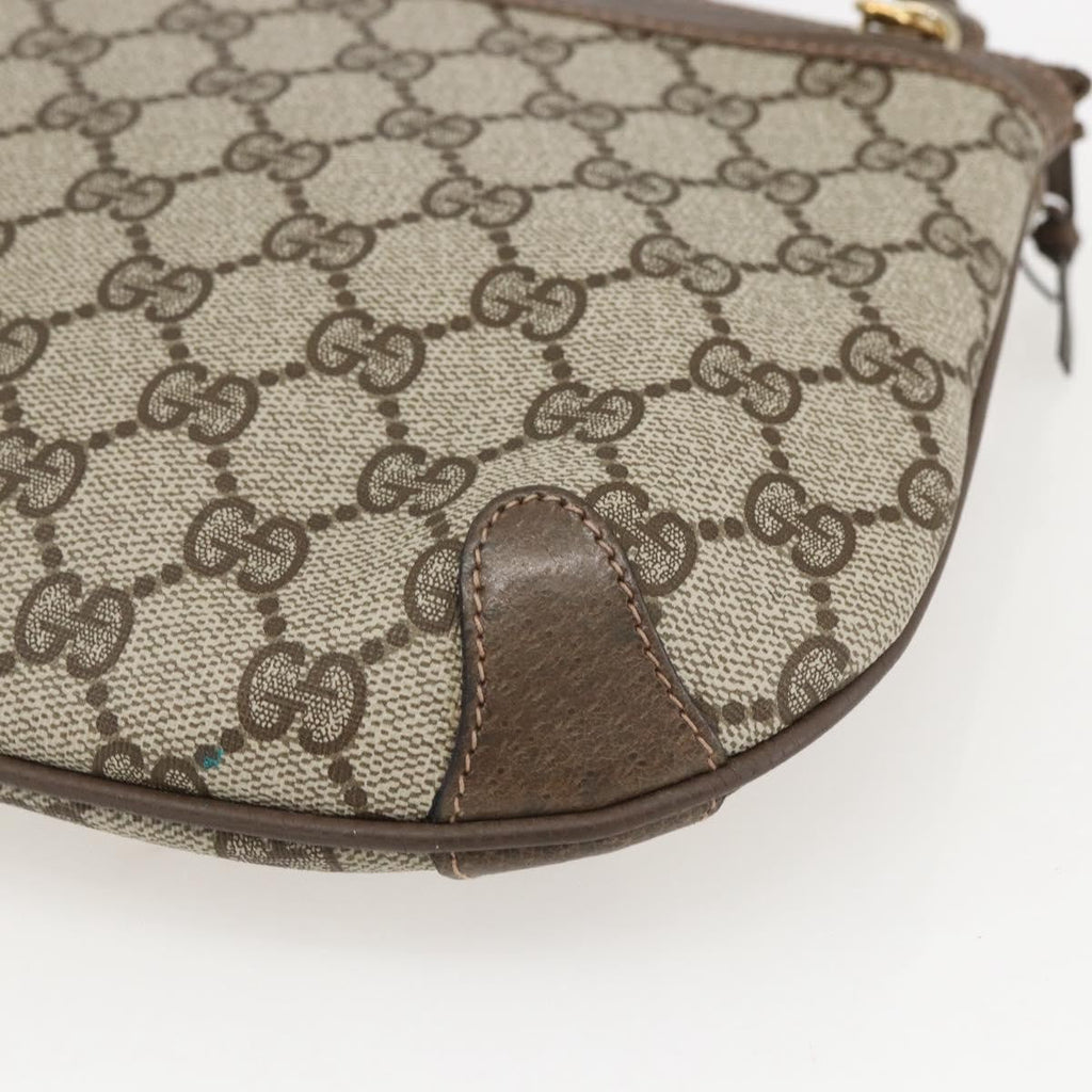 Gucci Vintage Web Crossbody Bag Gg Coated Canvas Beige Canvas Shoulder Bag Bag (Pre-Owned)