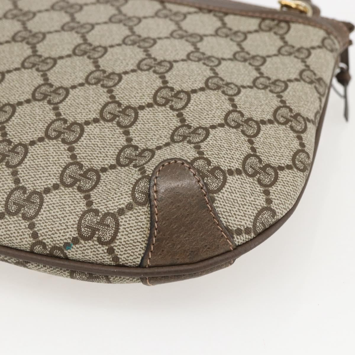 Gucci Vintage Web Crossbody Bag Gg Coated Canvas Beige Canvas Shoulder Bag Bag (Pre-Owned)