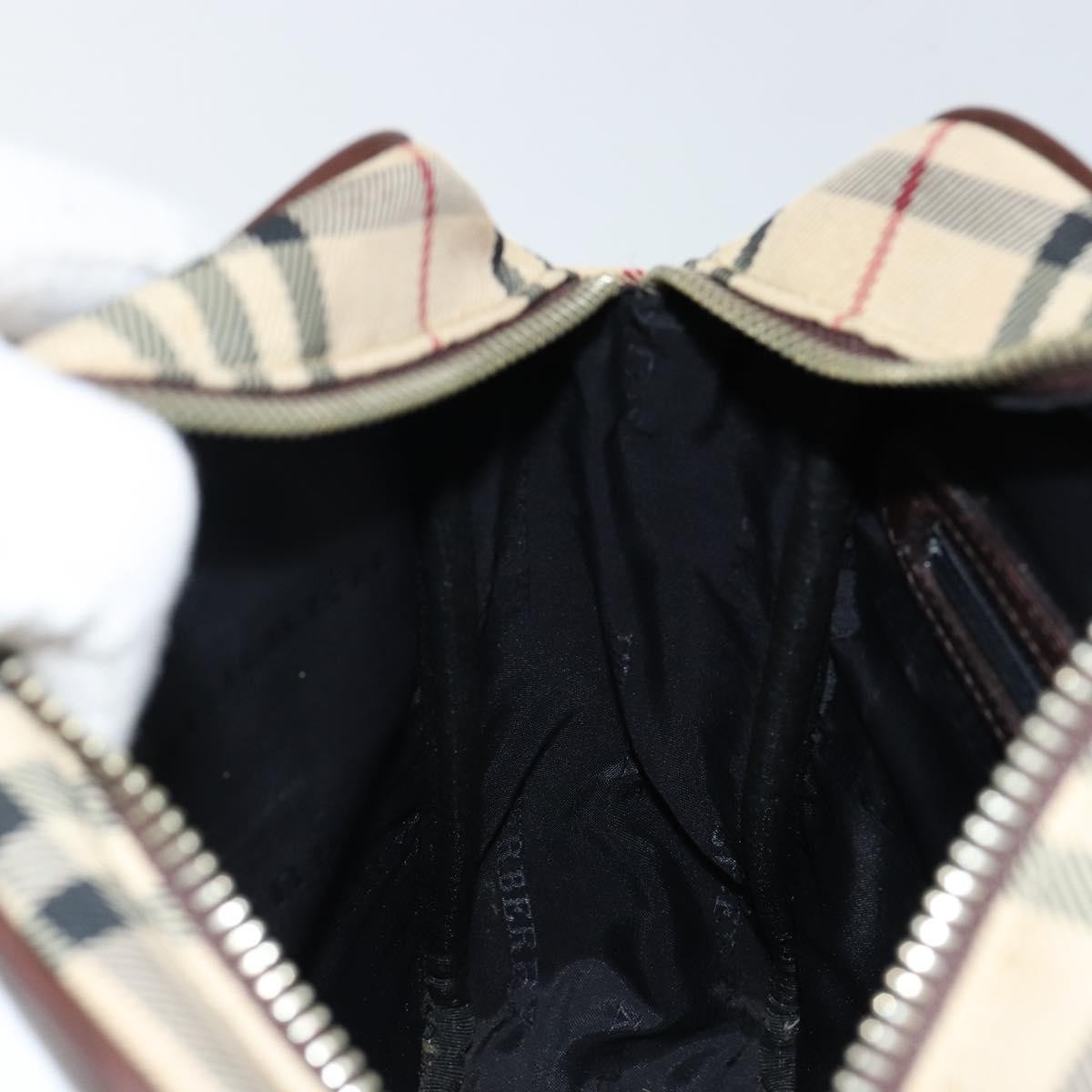 Burberry Zip Messenger Bag Nova Check Canvas And Leather Beige Canvas Shoulder Bag