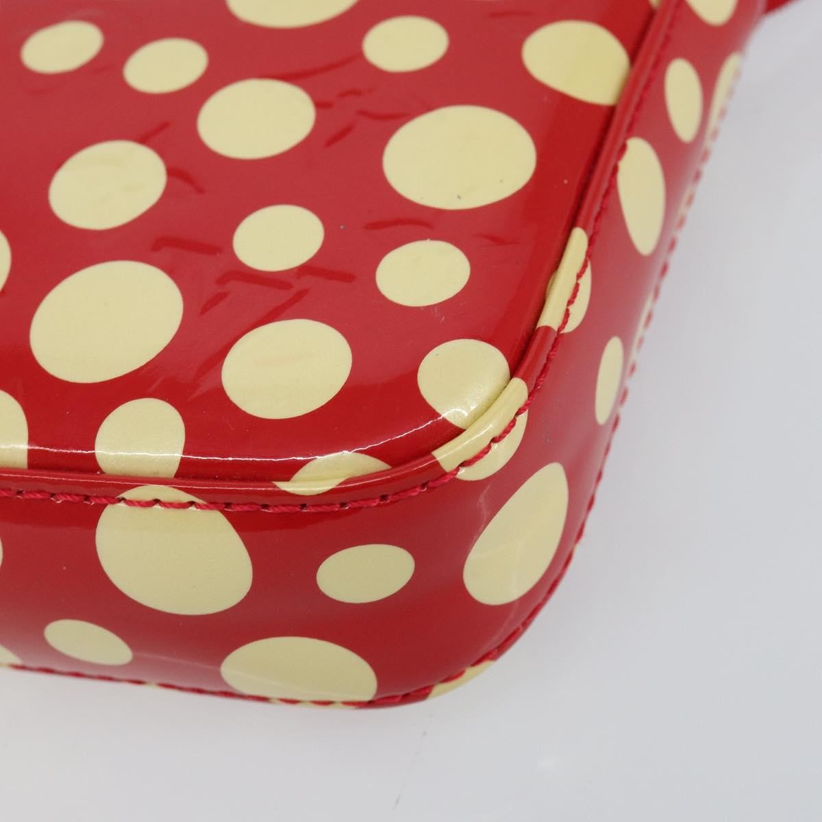 Louis Vuitton Pochette Accessoires Yayoi Kusama Painted Dots Monogram Vernis Red Patent_Leather Clutche & Pouche Bag