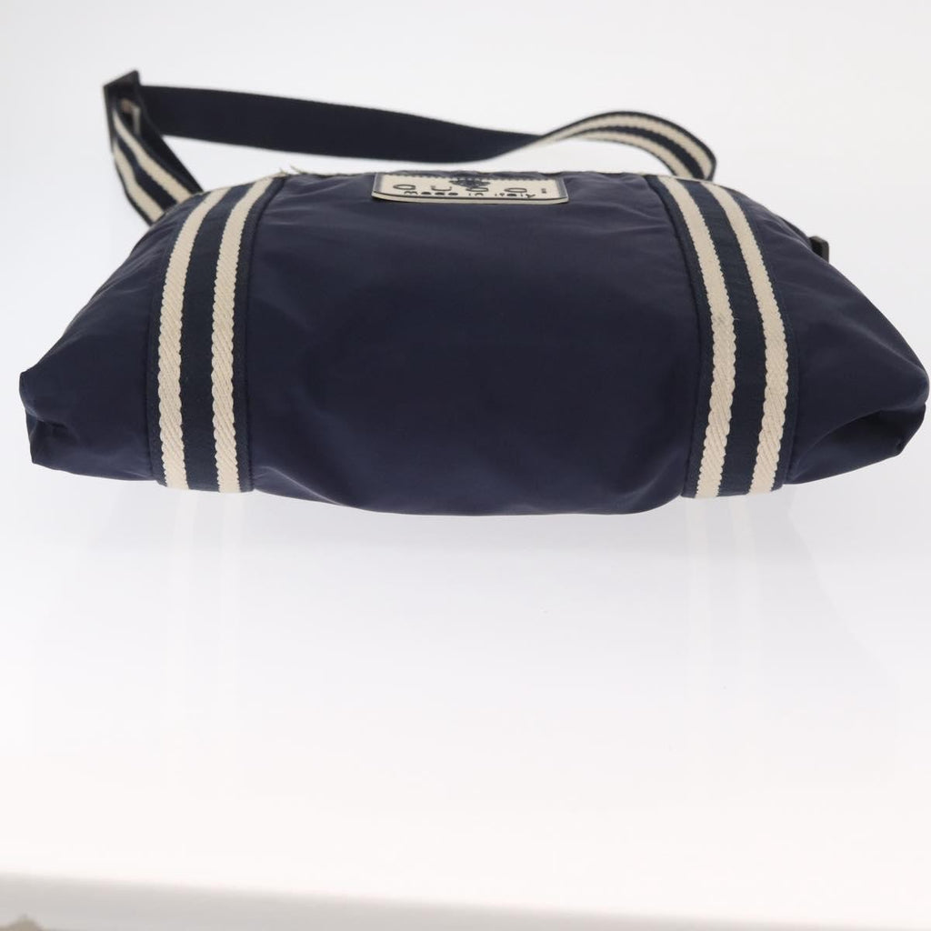Gucci Vintage Shoulder Bag Nylon Navy Nylon Shoulder Bag Bag (Pre-Owned)
