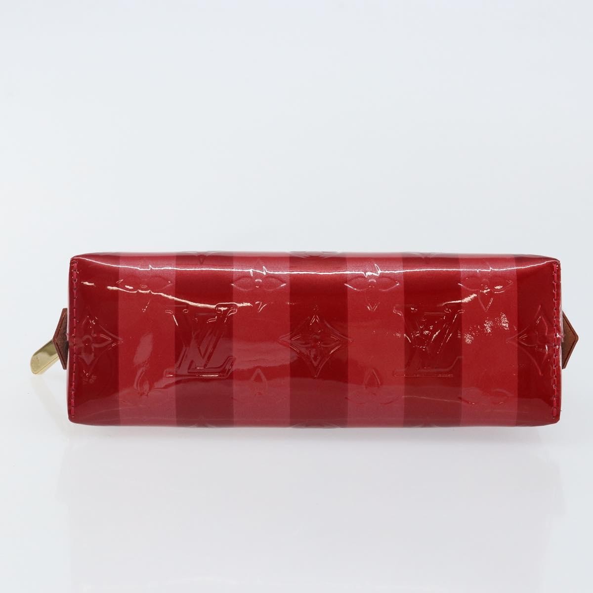 Louis Vuitton Cosmetic Pouch Limited Edition Monogram Vernis Rayures Red Patent_Leather Bag